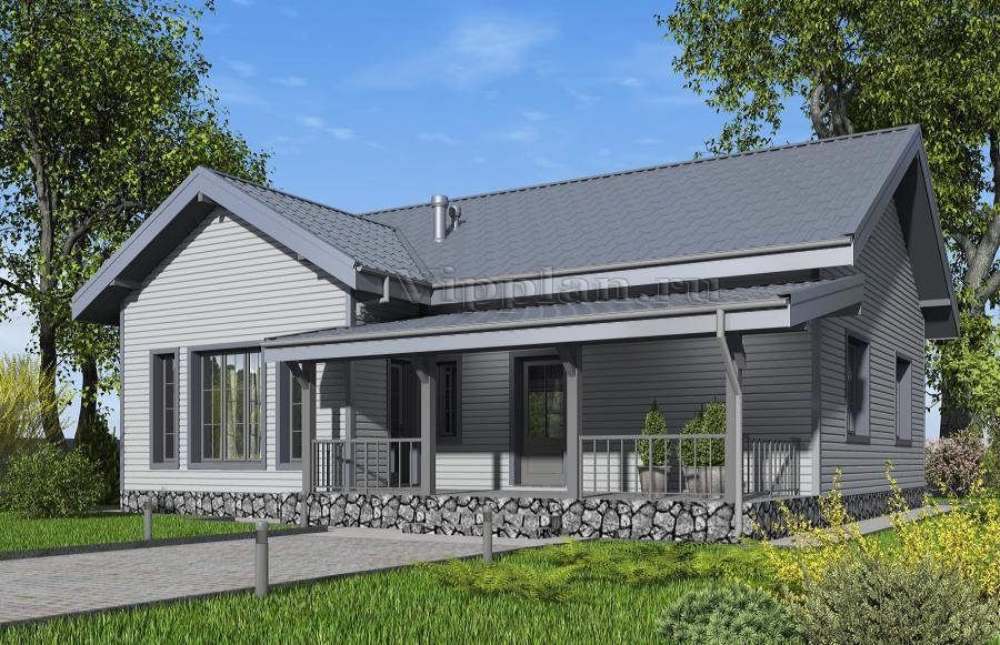 Одноэтажный дом с кухней-гостиной и вторым светом